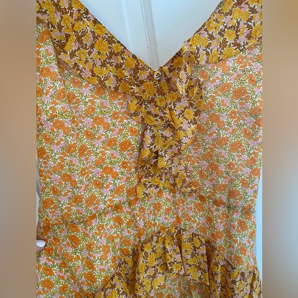 NWT MAJE Rissol Floral Ruffle Sleeveless Cotton Maxi Dress 2021 Size 4 MSRP $495 - Picture 4 of 7